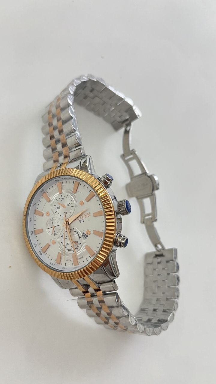 سیتیزن تقویم دار بند استیل ورزگلد موتور ژاپن