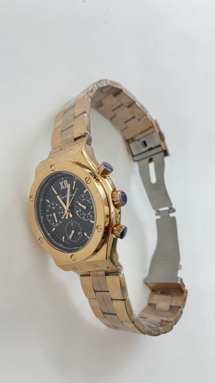 ساعت مچی فول تایم تمام رز گلد طرح هابلوت صفحه مشکی