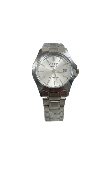 کاسیو مردانه تقویم دار بند فلزی استیل صفحه سیلور ضد آب