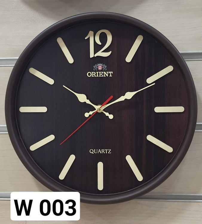 ساعت دیواری اورینت موتور آرامگرد صفحه قهوهای شماره خطی